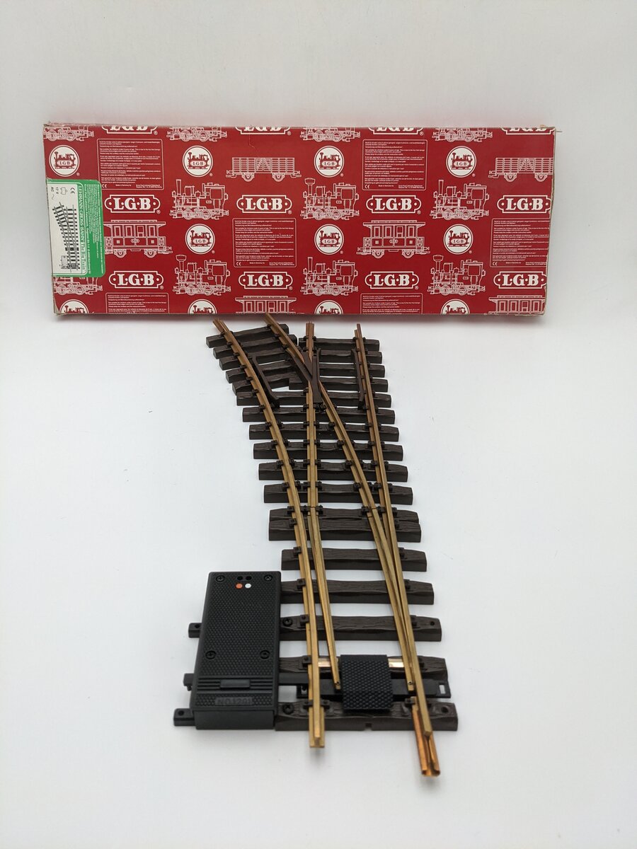 LGB 1615 G Scale R3 22.5° Left Hand Remote Switch Turnout EX/Box