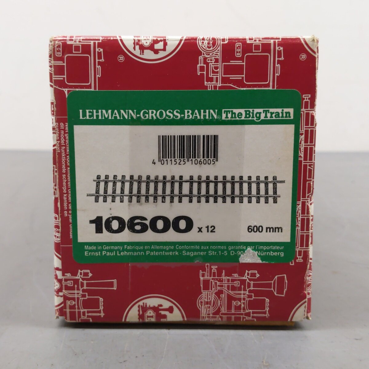 LGB 10600 G Gauge Brass 24" Straight Track Sections (Box of 12) EX/Box