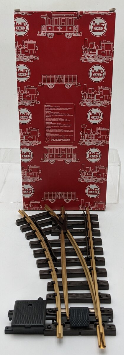 LGB 12100 G Gauge Brass 30° Left Hand Manual Switch Turnout EX/Box