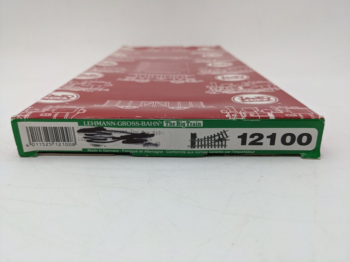 LGB 12100 G Gauge Brass 30° Left Hand Manual Switch Turnout EX/Box