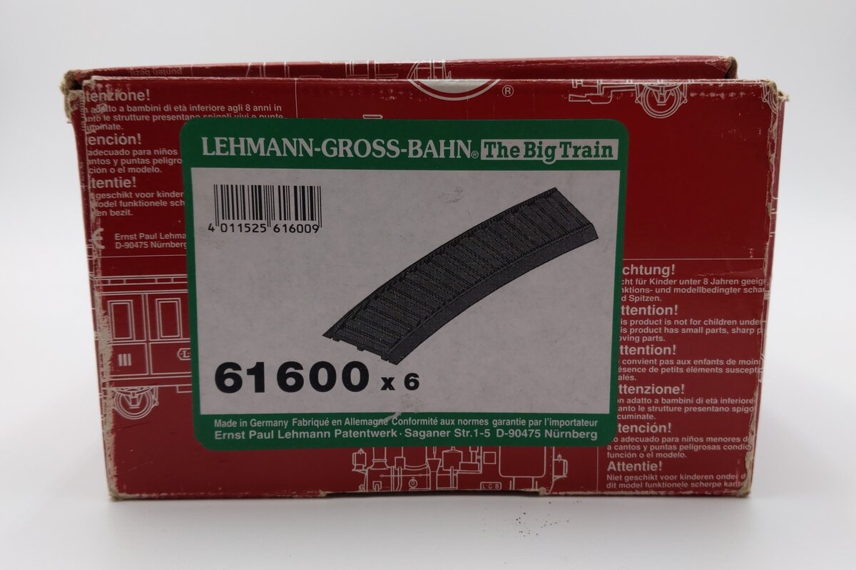 LGB 61600 G Scale Curved Track Roadbed - R3 - 2/3 (6) EX/Box