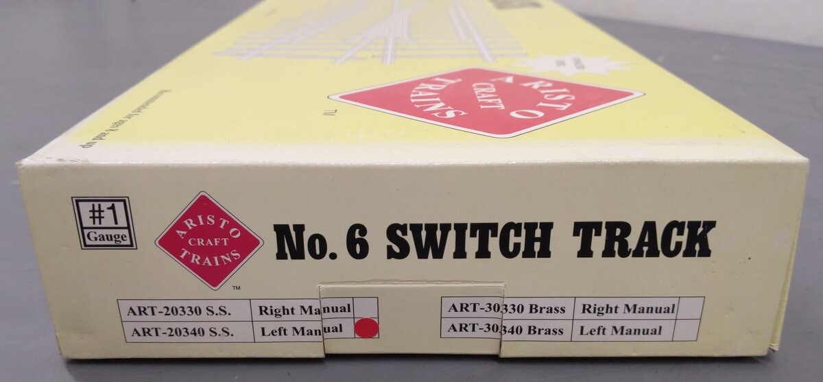 Aristo-Craft 20340 G #6 Stainless Steel Left Hand Switch/Turnout EX/Box