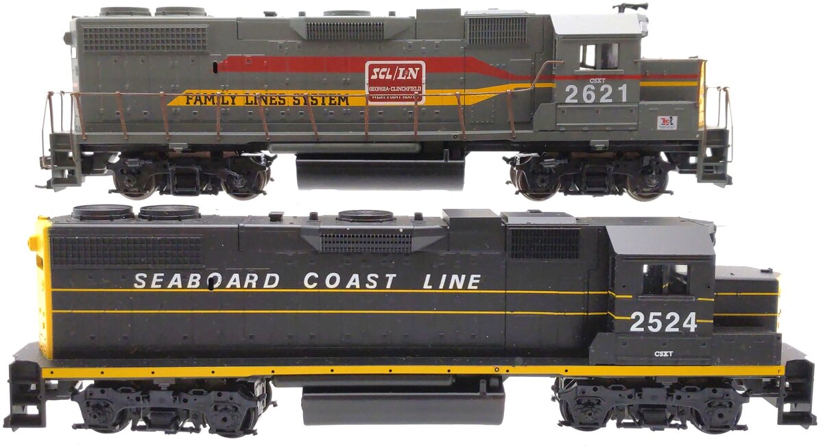 Athearn 2225 HO CSX Repaint GP38-2 Power & Dummy Diesel Locomotive #2524/2621 VG/Box