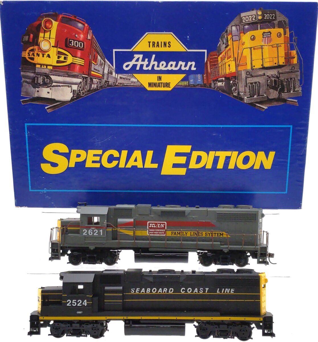 Athearn 2225 HO CSX Repaint GP38-2 Power & Dummy Diesel Locomotive #2524/2621 VG/Box