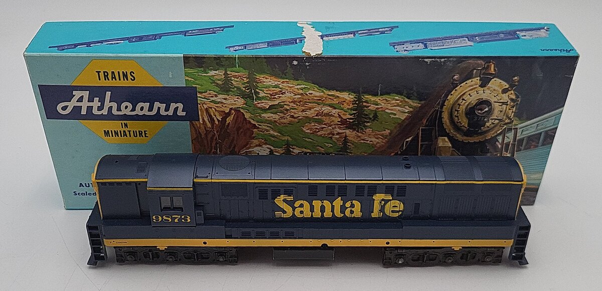 Athearn 4306 HO Scale Santa Fe Powered Diesel Locomotive #9873 VG/Box