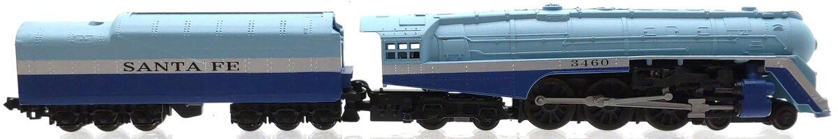 Con-Cor 3061 N Scale Blue Goose Santa Fe #3460 Locomotive with 12-Wheel Tender EX/Box