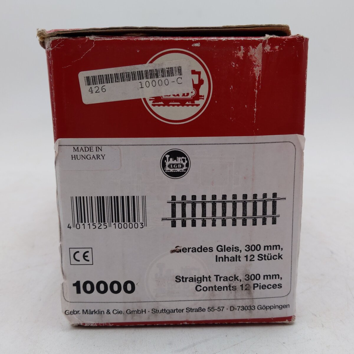 LGB 10000 G Scale 12 Inch Brass Rail Straight Track Sections (Box of 12) VG/Box