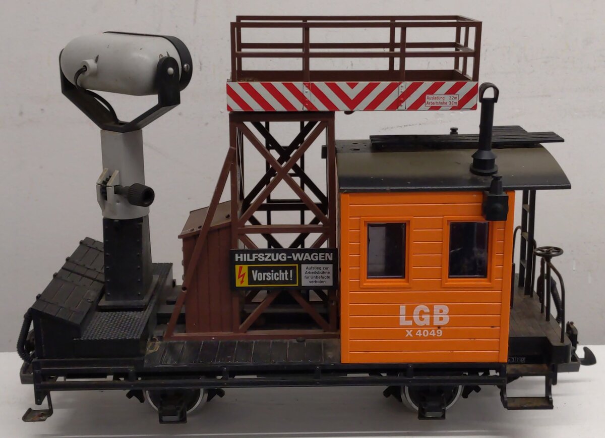 LGB 4049 G Scale Operating Searchlight Car w/ Metal Wheels VG