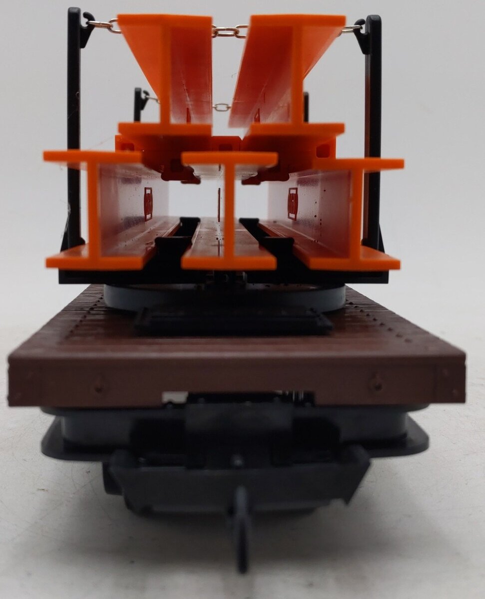 LGB 4050 G Scale Flatcars w/ Orange I-Beam Load EX