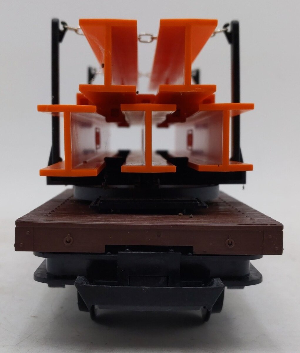 LGB 4050 G Scale Flatcars w/ Orange I-Beam Load EX