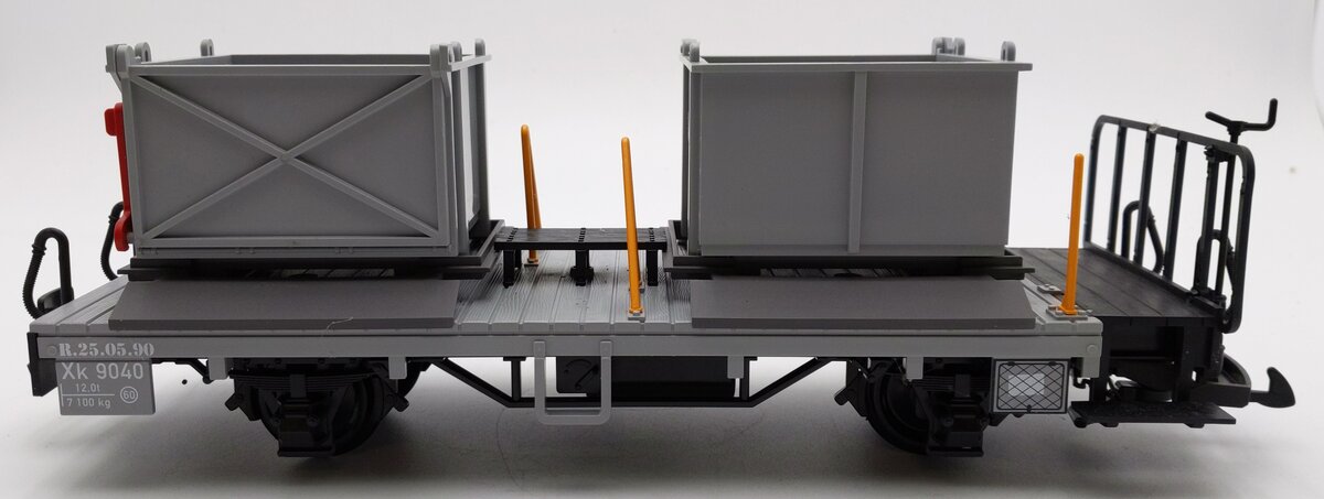 LGB 40140 RhB Refuse Manual Dump Car w/2 Containers #9040 EX