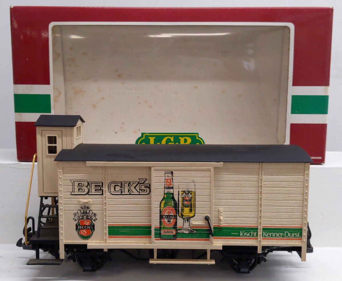 LGB 4026 G Scale Beck's Beer Boxcar EX/Box