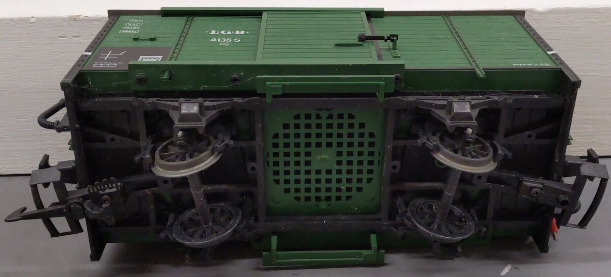 LGB 4135S G Scale Boxcar with Steam Sounds VG