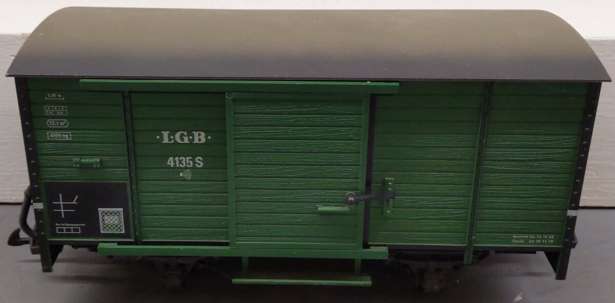 LGB 4135S G Scale Boxcar with Steam Sounds VG