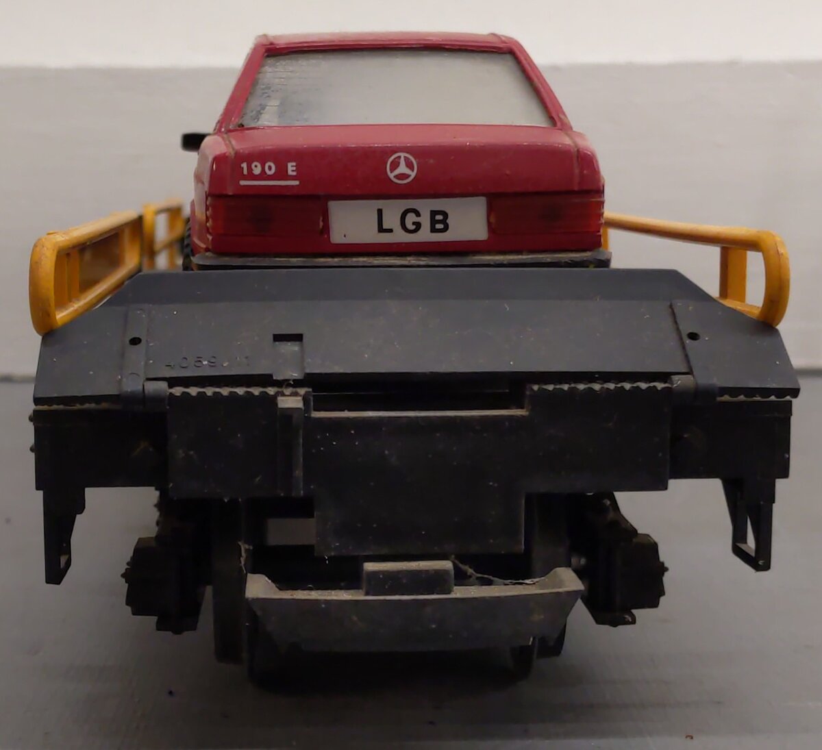 LGB 4059 G Scale Flatcar w/ 2 Mercedes Automobiles VG