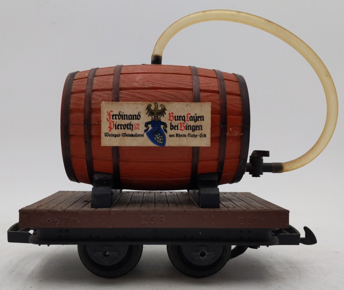 LGB 4047 G Scale Flatcar w/ Ferdinand Pieroth Barrel VG
