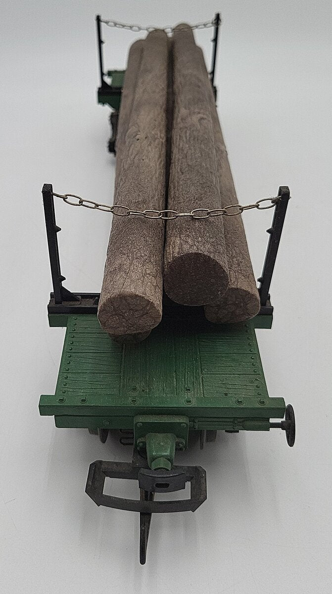 LGB 4066 G Scale Green Flatcar with Log Load #4066 VG