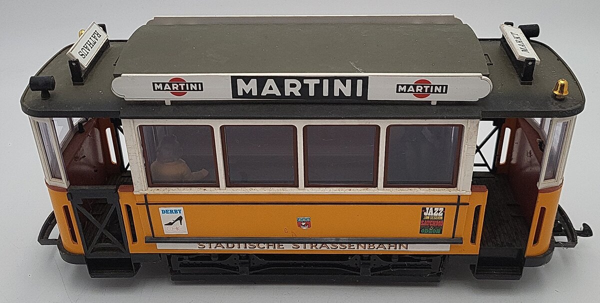 LGB 3500 G Jagermeister Yellow Non-Powered Streetcar/Trolley VG/Box
