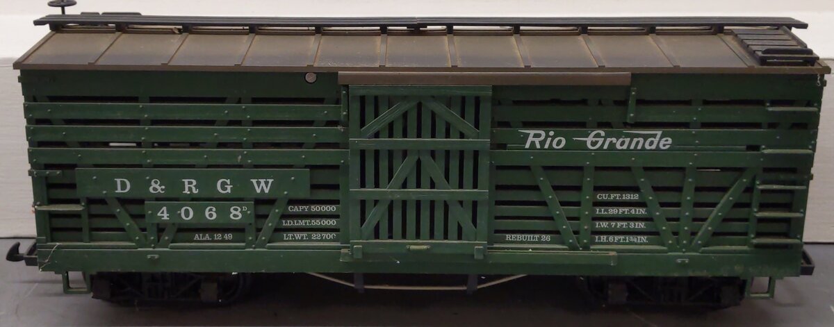 LGB 4068 G Scale Denver & Rio Grande Western Stock Car #4068 VG