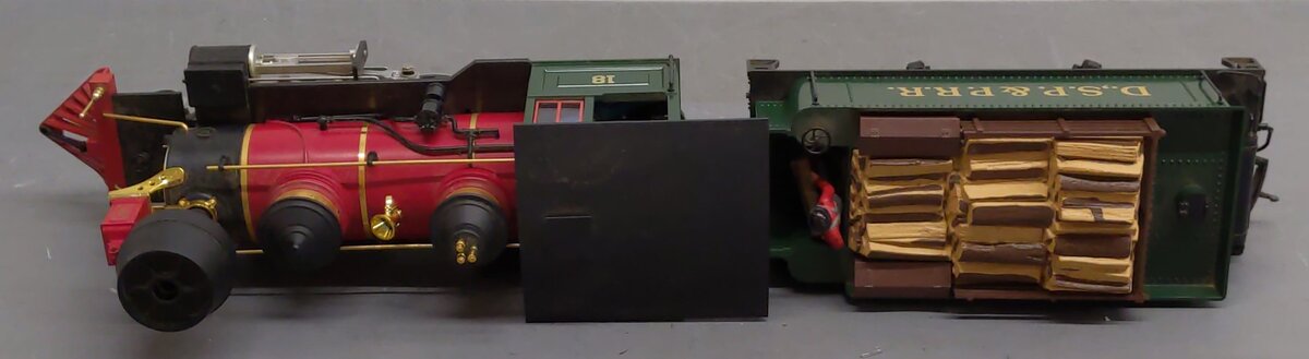 LGB 2018D G Scale DSP&PRR 2-6-0 Mogul Steam Locomotive & Tender #18 EX