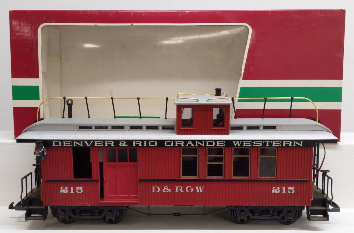 LGB 4075 G Scale Denver & Rio Grande Western Deluxe Drovers Caboose #215 VG/Box