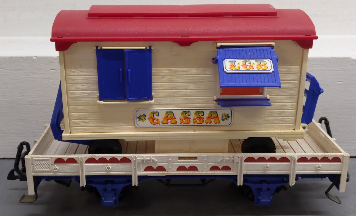 LGB 4037 G Scale Circus Flatcar with Cassa Trailer VG