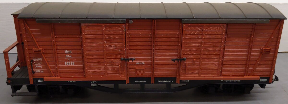 LGB 4063 G Scale DBB Double Door Boxcar #16818 VG