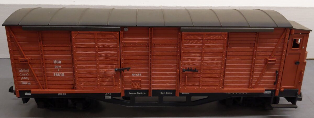 LGB 4063 G Scale DBB Double Door Boxcar #16818 VG