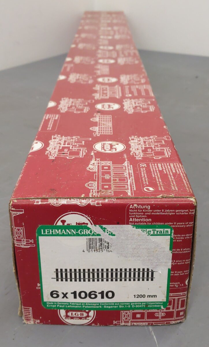 LGB 10610 G Gauge 48 Straight Track Box (Box of 6) VG/Box