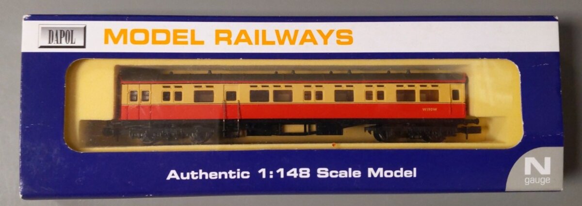 Dapol NC-026 N Scale British Railway Crimson Auto Coach Passenger Car #W190W LN/Box