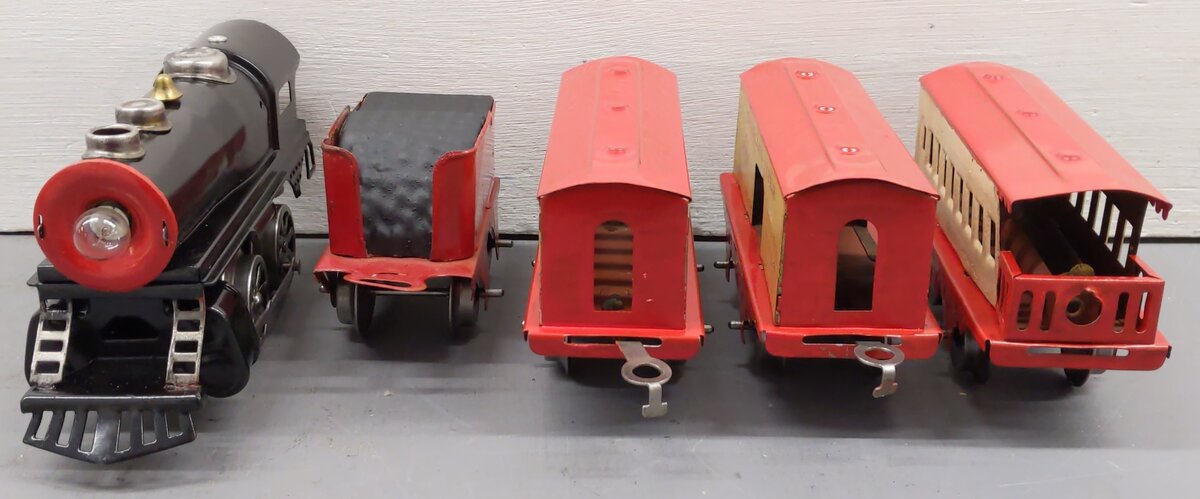 Hafner 1103 Prewar O Custom Tinplate Wind-Up Overland Flyer Steam Freight Set