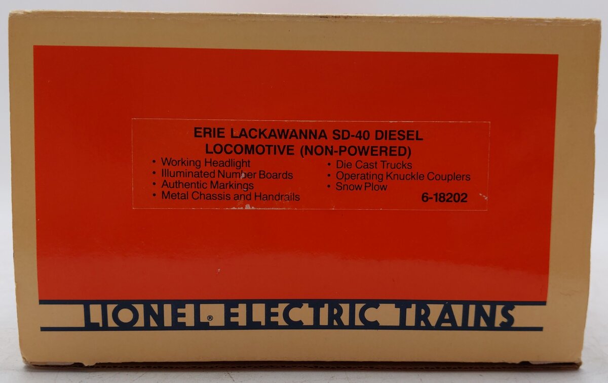 Lionel 6-18202 O Erie Lackawanna SD-40 Non-Powered Diesel Locomotive #8459 EX/Box