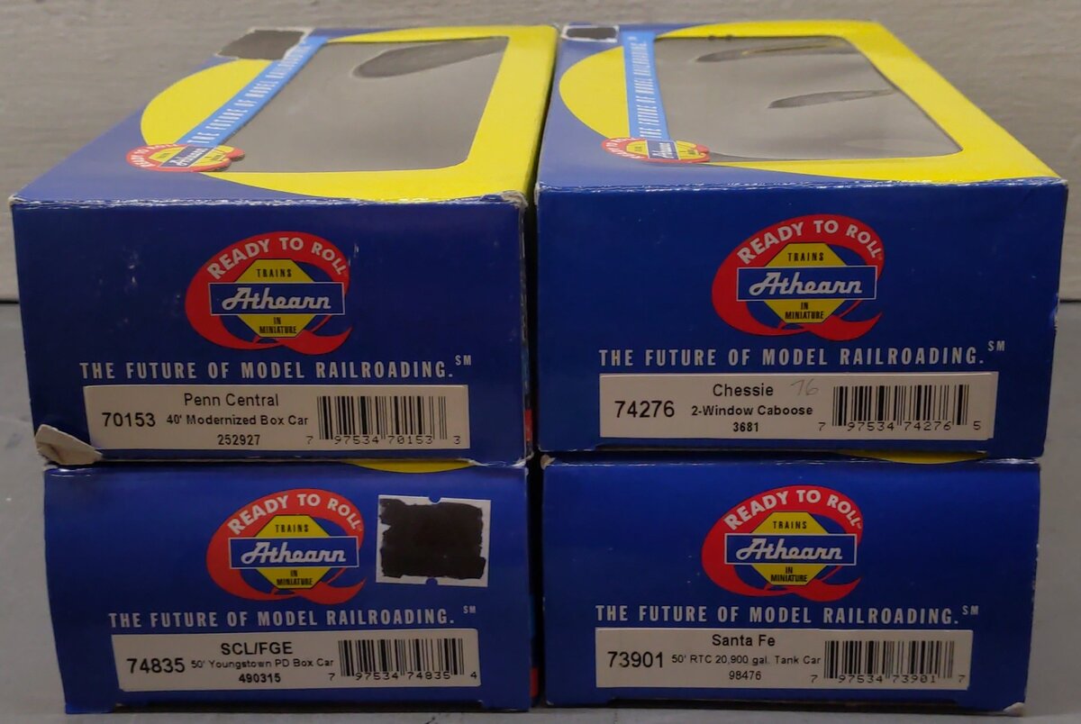 Athearn HO Scale Assorted Freight Cars 73901, 74276, 74835, 70153 [4] EX/Box