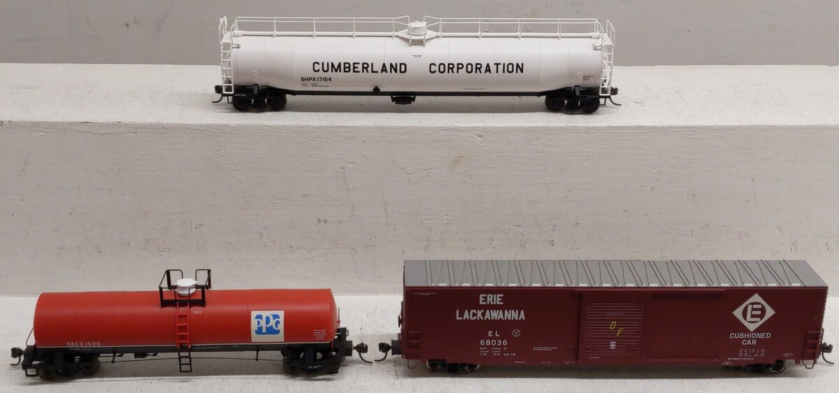 Atlus HO Scale Assorted Freight Cars 1652-2, 1732-1, 1557-4 [3] EX/Box