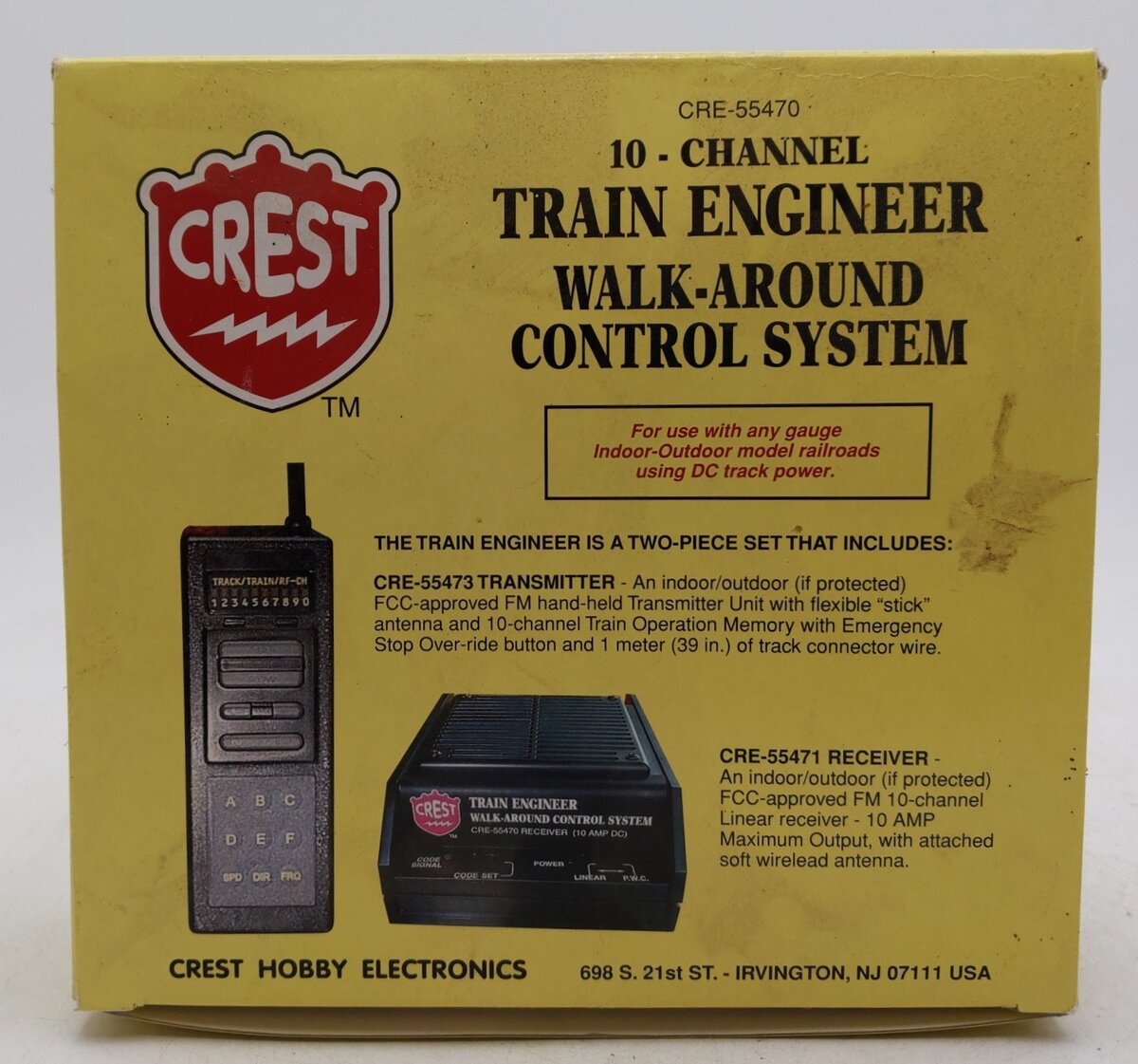 Crest CRE-55470 10 Channel Train Engineer Walk-Around Control System EX/Box