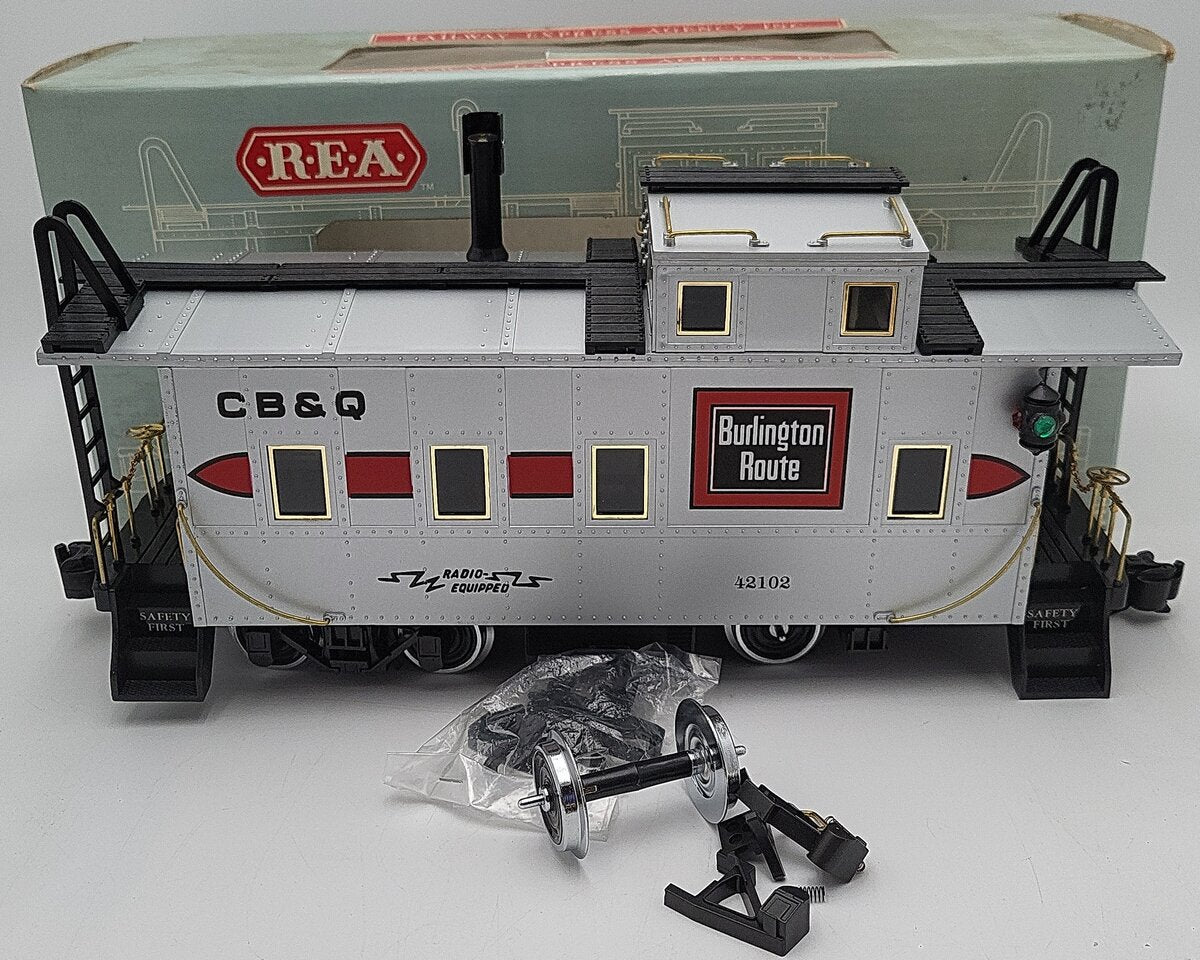 REA 42102 G Scale CB&Q Burlington Route Caboose #42102 VG/Box