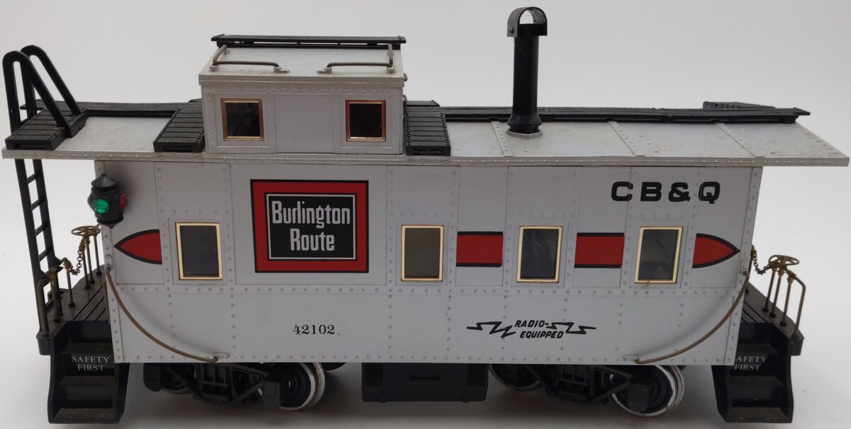 Aristo-Craft 42102 G Scale Burlington Illuminated Caboose w/Metal Wheels