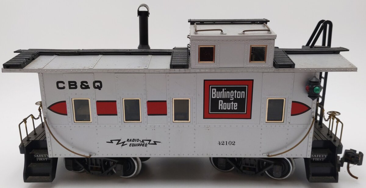 Aristo-Craft 42102 G Scale Burlington Illuminated Caboose w/Metal Wheels