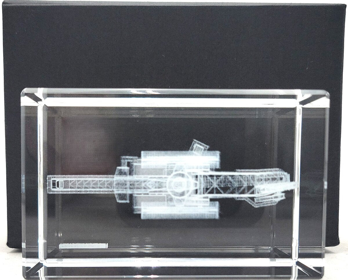 Sandvik Corporate 3D Laser-Etched Bucket Wheel Excavator Crystal Paperweight NIB