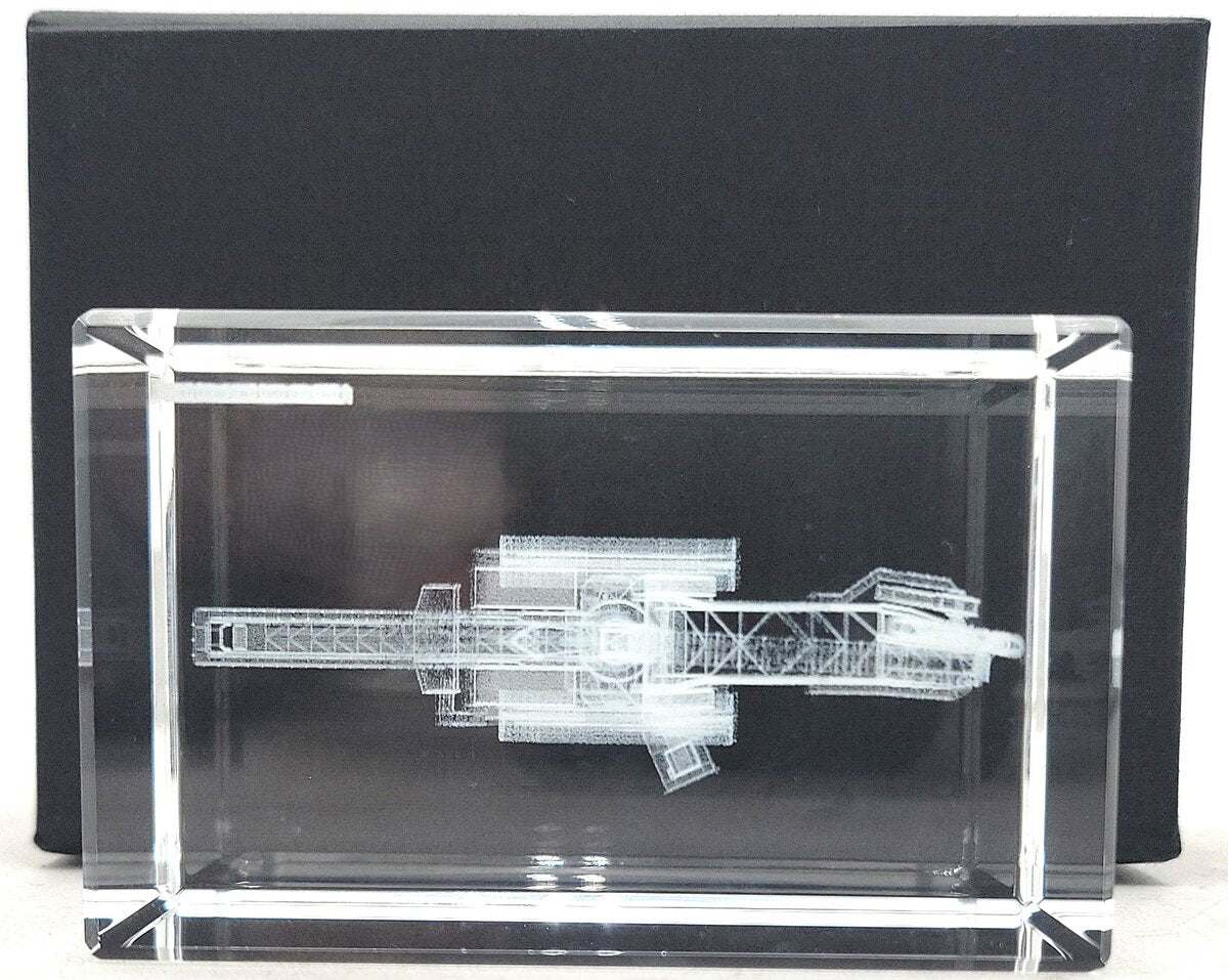 Sandvik Corporate 3D Laser-Etched Bucket Wheel Excavator Crystal Paperweight NIB