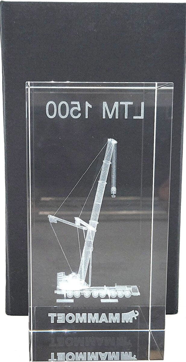 Liebherr LTM 1500 Mammoet 3D Crystal Laser-Etched Block NIB