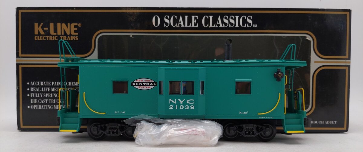 K-Line K612-1751 O Gauge New York Central Scale Bay Window Caboose #21039 EX/Box