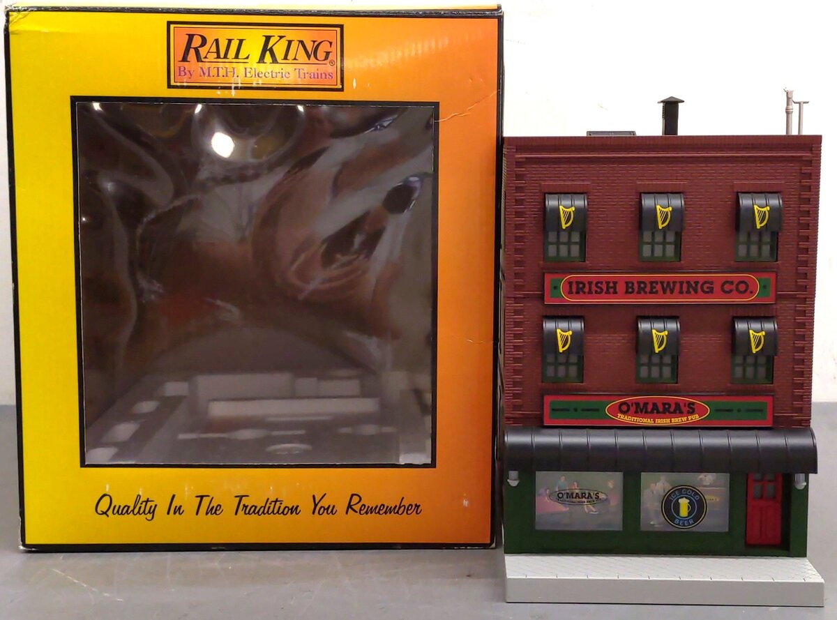 MTH 30-90052 O Assembled Irish Brewing Co 3-Story Building with Fire Escape LN/Box