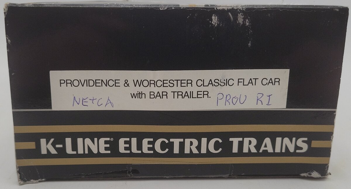 K-Line 62298 O Gauge Providence & Worcester Classic Flat Car w/ Bar Trailer EX/Box