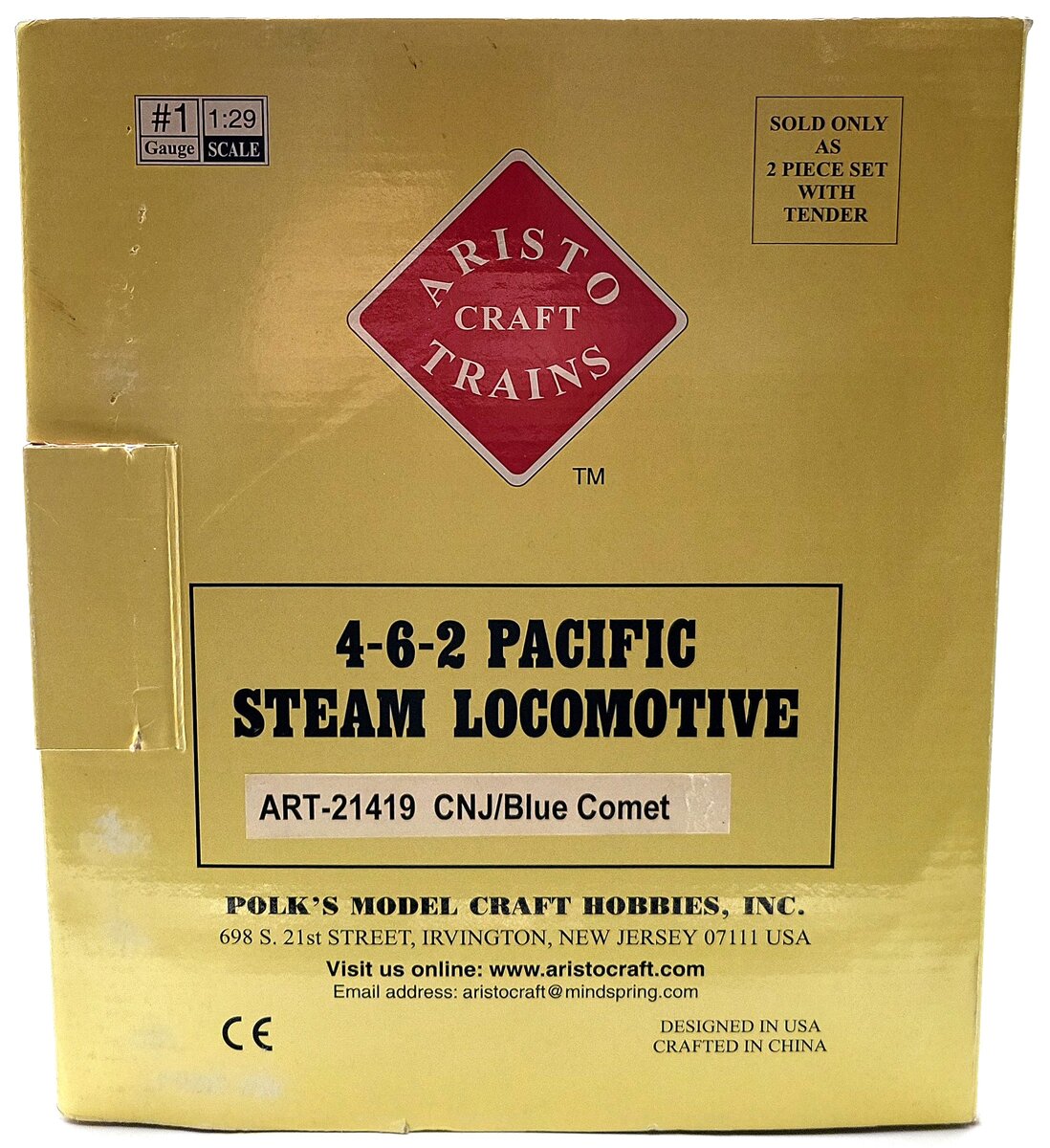 Aristo-Craft 21419 CNJ Blue Comet 4-6-2 Steam Loco. #832 EX/Box