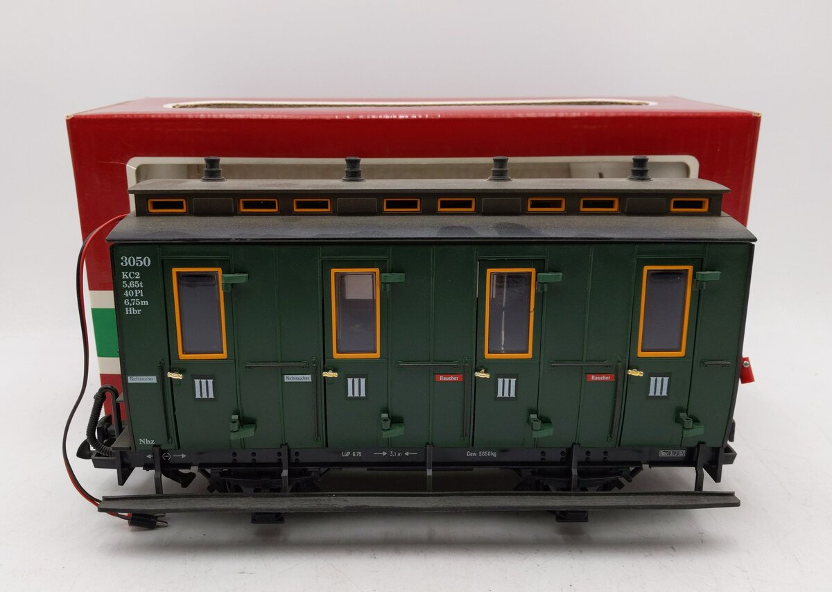 LGB 3050 G Scale European 4-Wheel Illuminated Passenger Car LN/Box