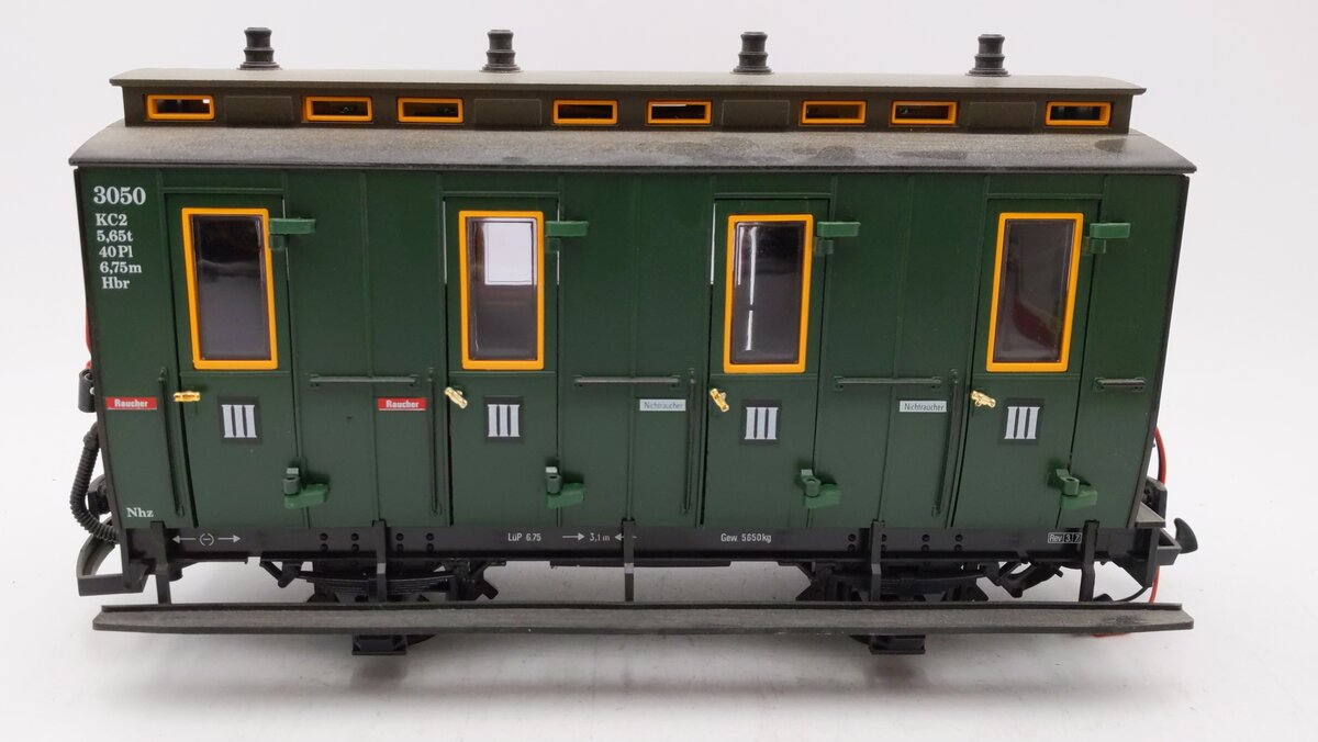 LGB 3050 G Scale European 4-Wheel Illuminated Passenger Car LN/Box