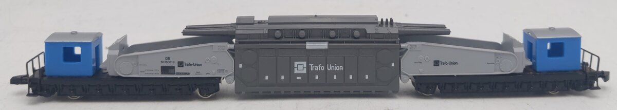 Marklin 8620 Z Scale Trafo Union Depressed Center Car with Load VG/Box