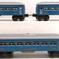 Lionel Vintage O Prewar Blue/Gray Tinplate Passenger Cars: 1630, 1631 [3] VG