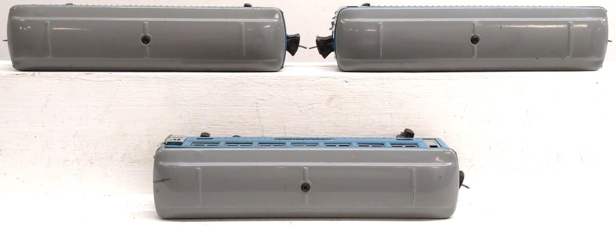 Lionel Vintage O Prewar Blue/Gray Tinplate Passenger Cars: 1630, 1631 [3] VG